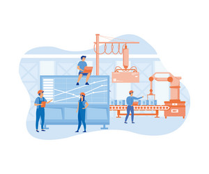 a production with workers automation and user vector image