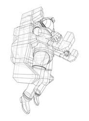 astronaut concept rendering 3d vector