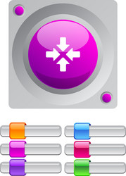 Click here color round button vector