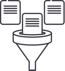 data filter icon linear isolated vector image