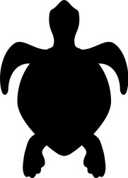 Sea turtle silhouette art Royalty Free Vector Image