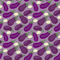 seamless pattern with eggplants wallpaper print vector