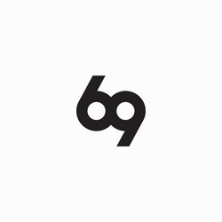 69 logo icon design letter number vector