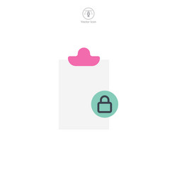 Document with lock data security icon symbol vector