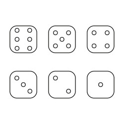dice icons set simple outline random number vector image