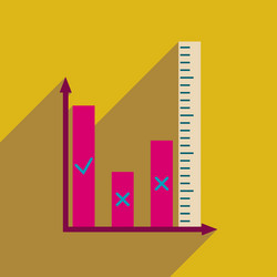 flat web icon with long shadow graph vector image