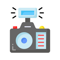 photo camera with lens and button showing concept vector image