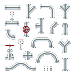 Pipe plumbing pipeline or piped tubing Royalty Free Vector