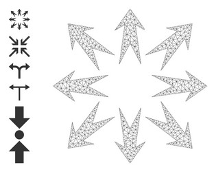 web net expand arrows icon with simple symbols vector image