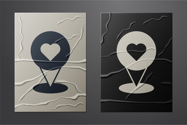 white map pointer with heart icon isolated vector image