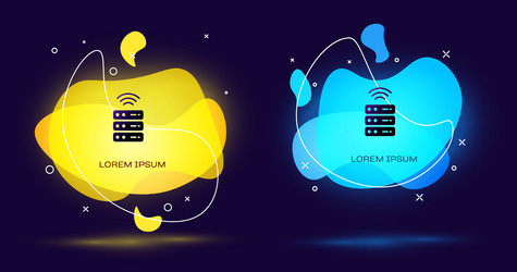 black smart server data web hosting icon vector image