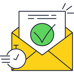 email message web verification icon flat vector