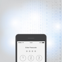 enter password on mobile application interface vector