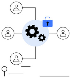 centralized collaboration network with secure data vector image