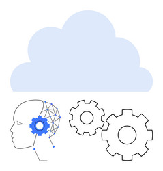 cloud computing integration with artificial vector image
