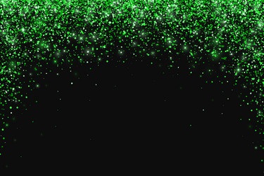 Green falling particles round shape on dark vector