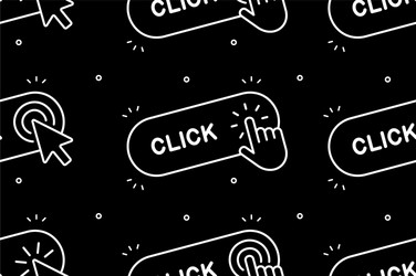 seamless pattern with hand cursor and icons vector image