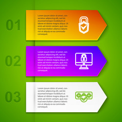 set line lock and check mark on computer monitor vector image