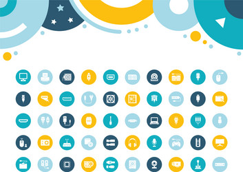 set simple icons upgrading computer vector image
