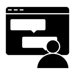 computer window with dialogue solid icon messages vector image