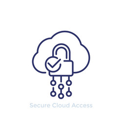 Secure cloud access protected hosting line icon vector