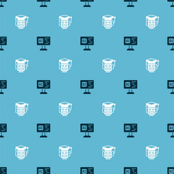 set software and robot on seamless pattern vector image