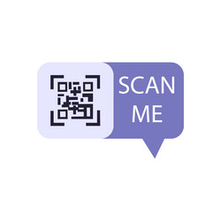 Sticker in form of message with qr code sign vector