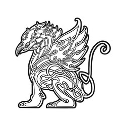 classic flourish ornament griffin mythical vector