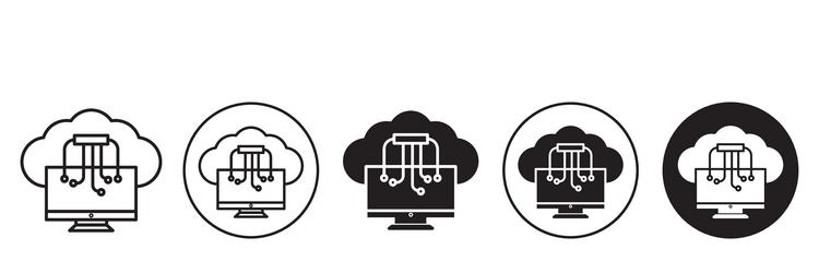 cloud computing icon set collection for web vector image