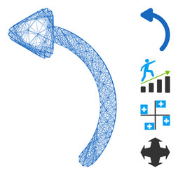 net rotate left mesh vector image