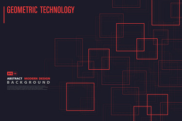 abstract red square technology pattern design vector