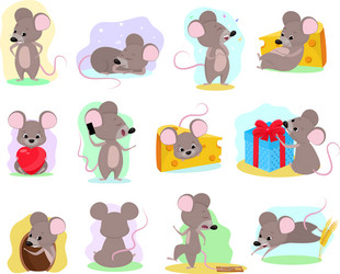 Cute Cartoon Mouse Character Vector Image