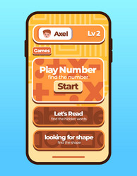 dashboard of game options play number buttons vector image