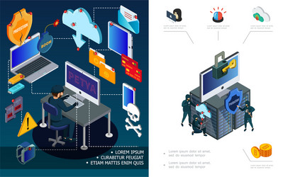 hacker activity and internet security concept vector