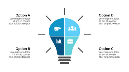 Light bulb infographic template vector