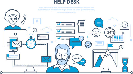technical support system consulting clients vector image