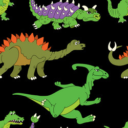 A seamless repeating pattern of dinosaurs vector