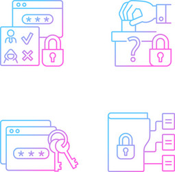 data sensitivity gradient linear icons set vector image