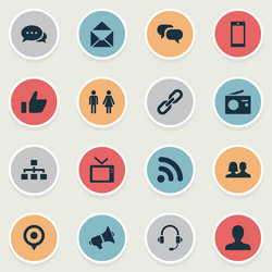 set of simple network icons vector image