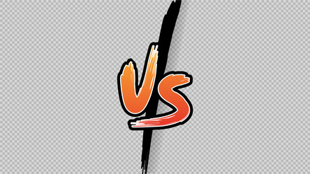 Versus vs letters fight transparent backgrounds vector