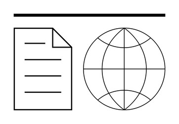 document and global connection concept with file vector image