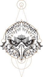 muzzle of an eagle for creating sketches vector image