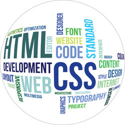HTML & CSS Word Cloud vector image