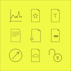 files and folders linear icon set simple outline vector image