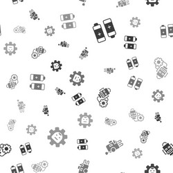 set battery robot setting and on seamless vector image
