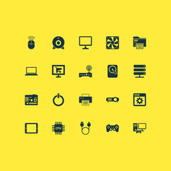 Digital icons set with joystick application wifi vector