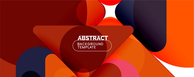 flat geometric round shapes and dynamic lines vector