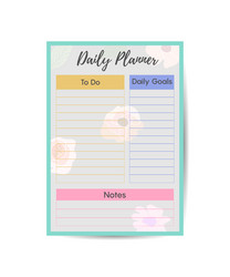 Clean style daily planner template simple Vector Image
