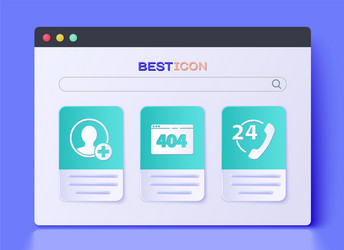 Set page with a 404 error create account screen vector