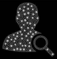 glossy mesh carcass find user with flash spots vector image